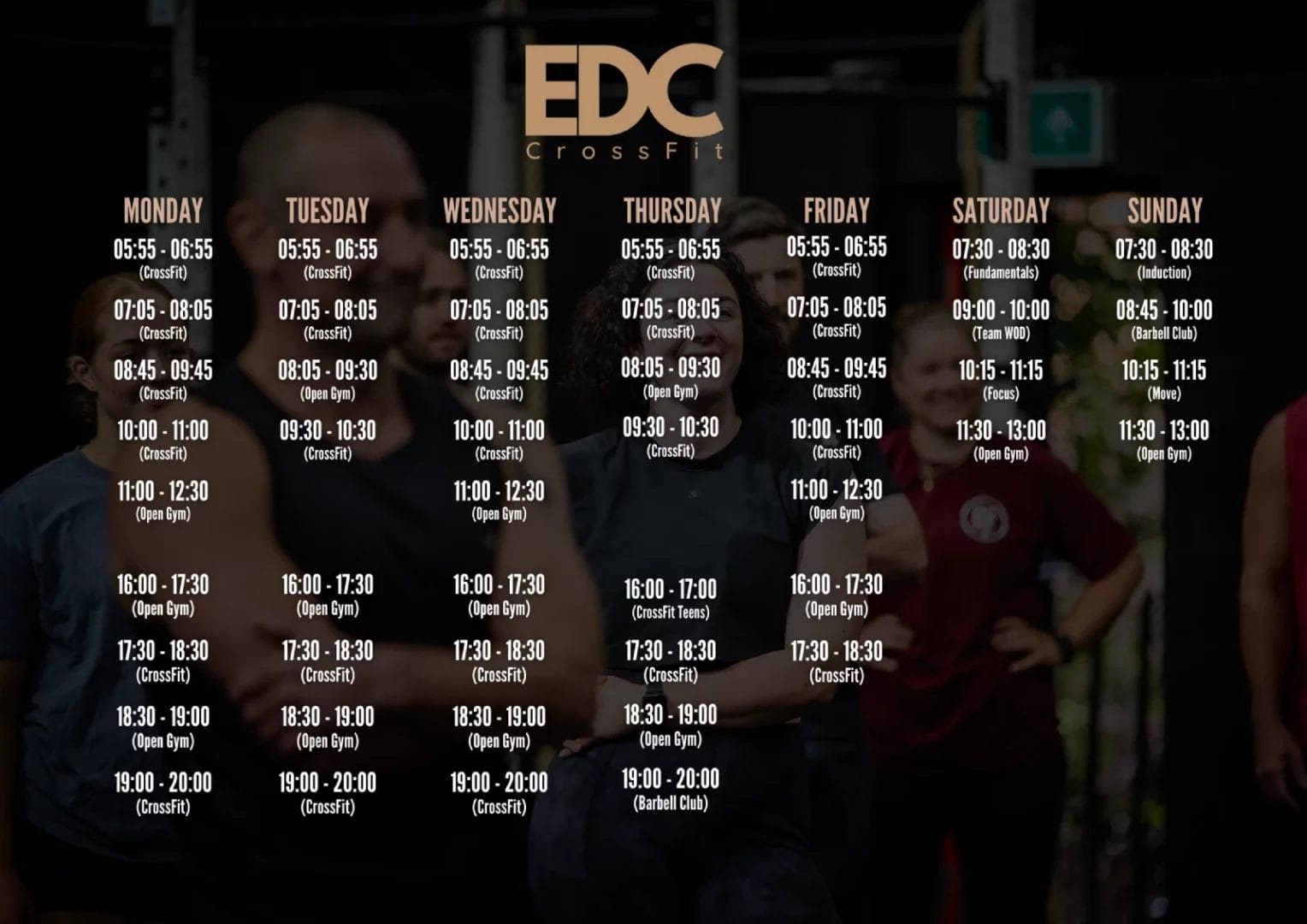 Esprit De Corps CrossFit schedule